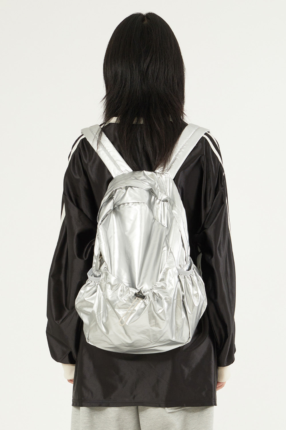 Casual Metal Glossy Backpack