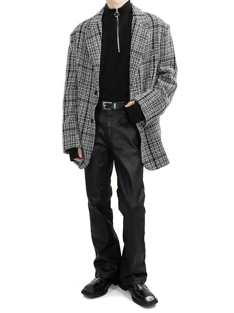 Coated Washed Bootcut Slim Pants