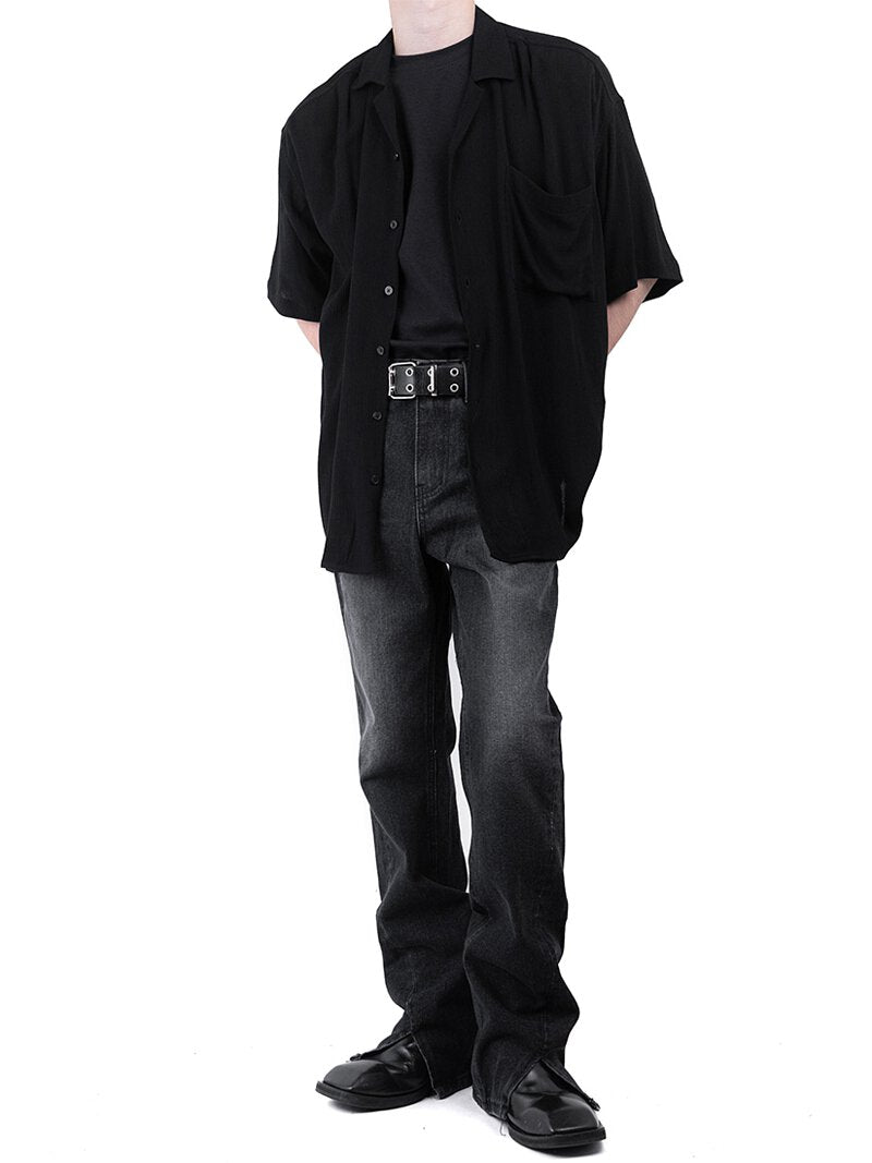 Hem Slit Bootcut Jeans