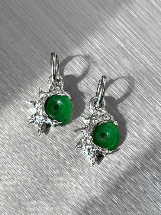 Soldered jade earrings