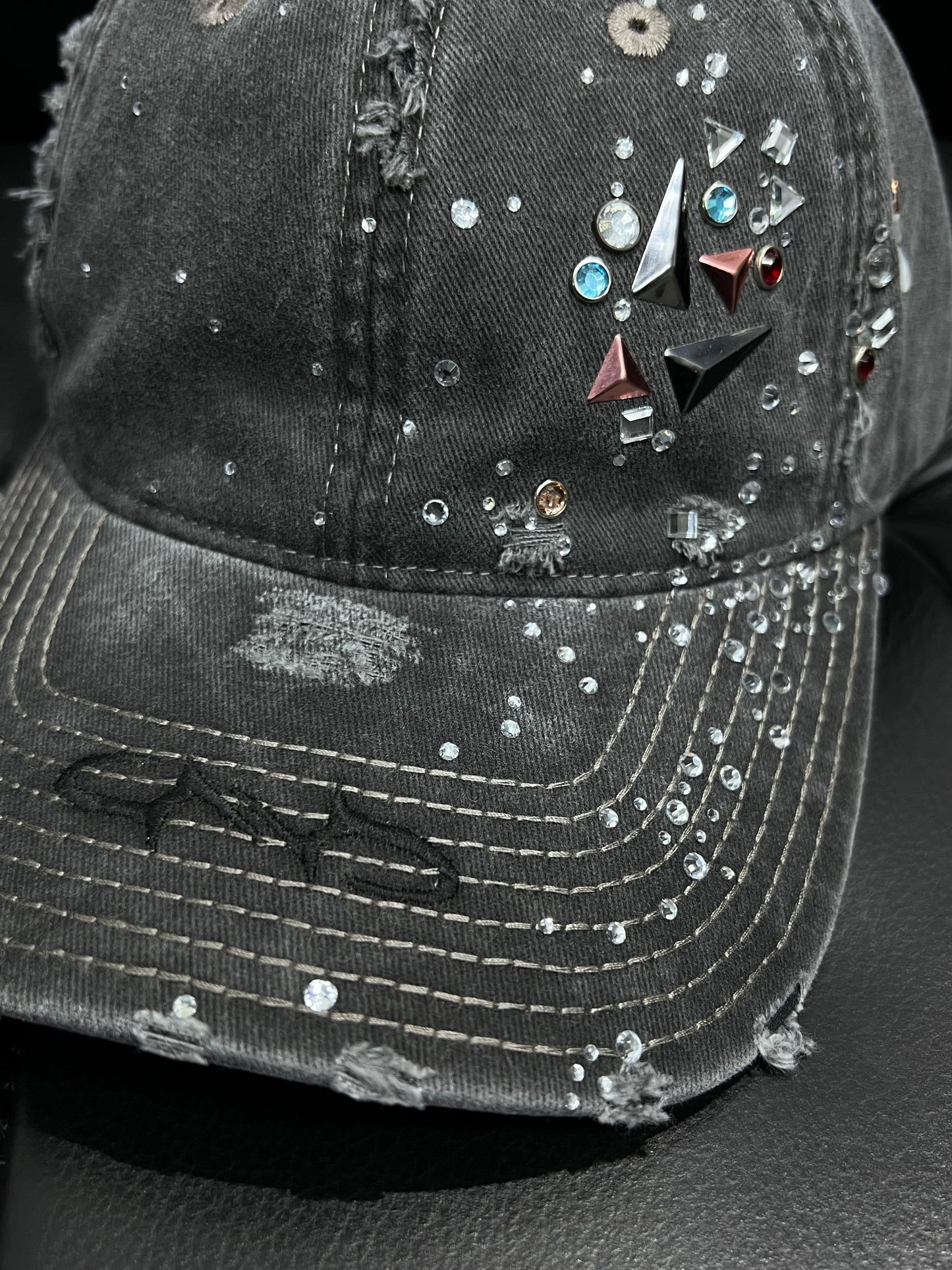 Washed Rhinestone Cap