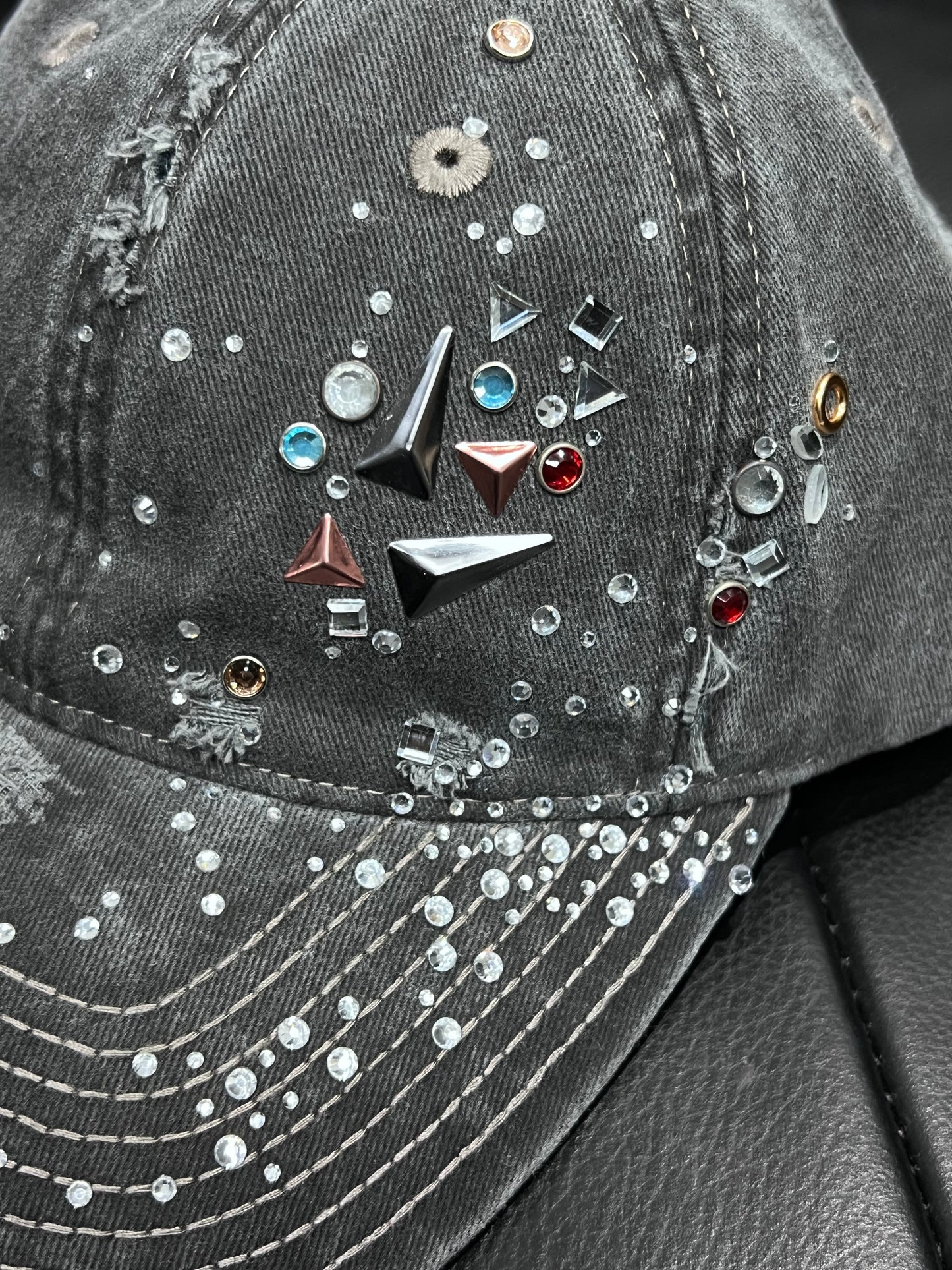 Washed Rhinestone Cap