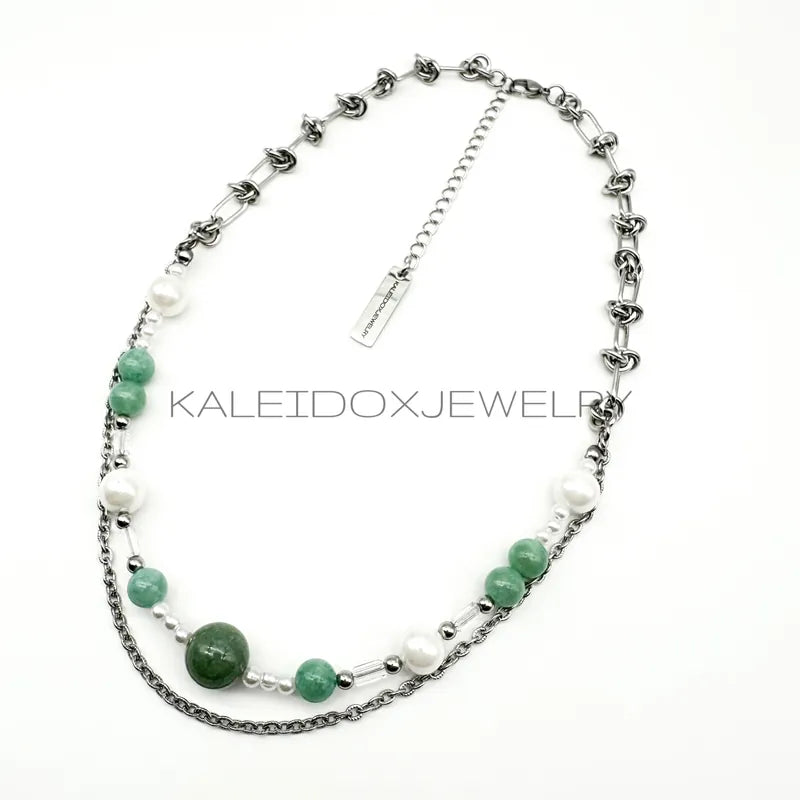 Jade beads & pearl necklace