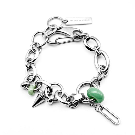 Jades spike hexagon nut bracelet
