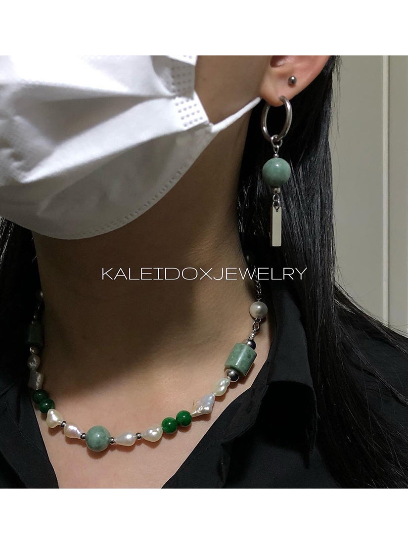 Large jade and pearl necklace