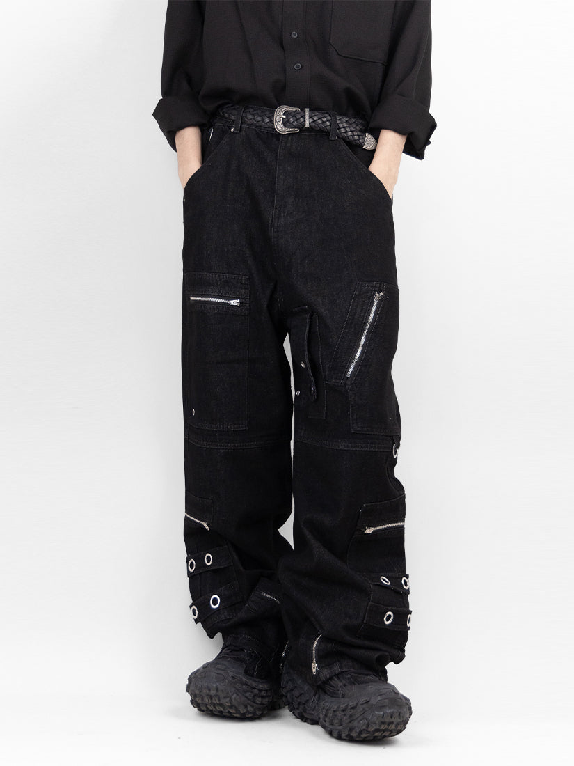 Pocket Cargo Denim Pants