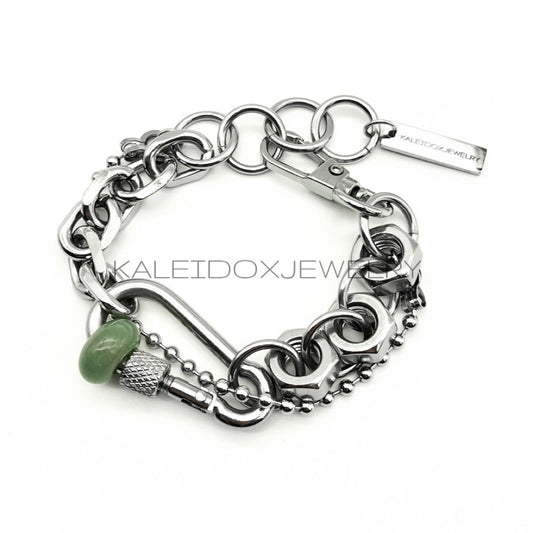 Jade stainless steel bracelet