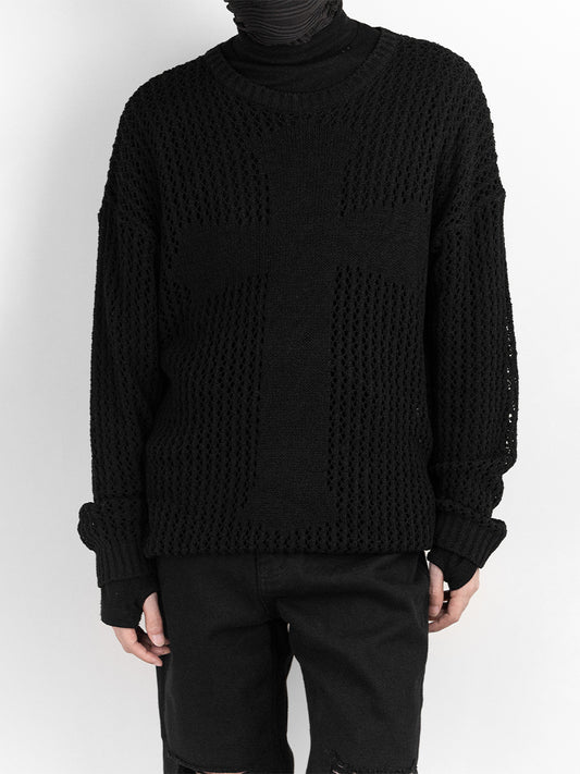 Cross Pattern Knitted Long Sleeves