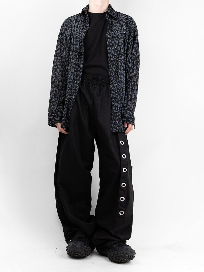 Rivet Key Ring Belt Balloon Pants