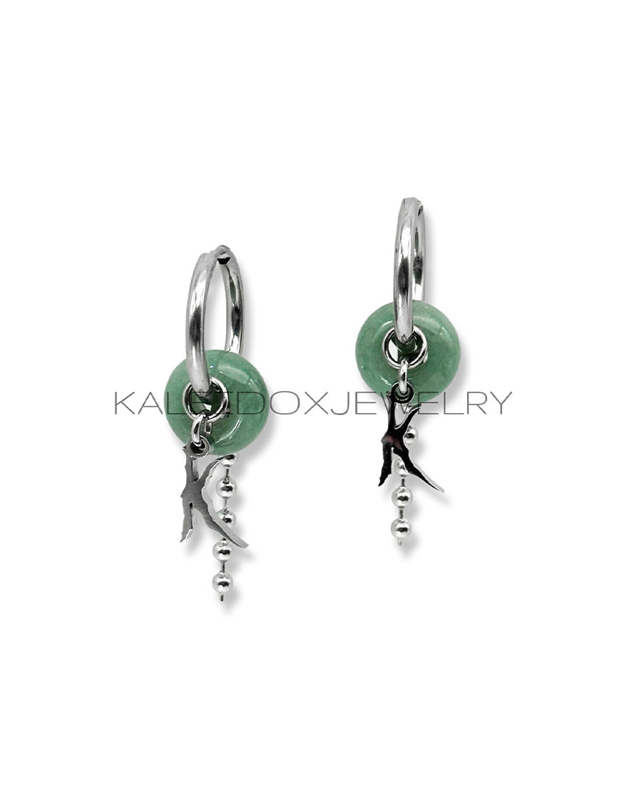 K Logo Jade Earrings