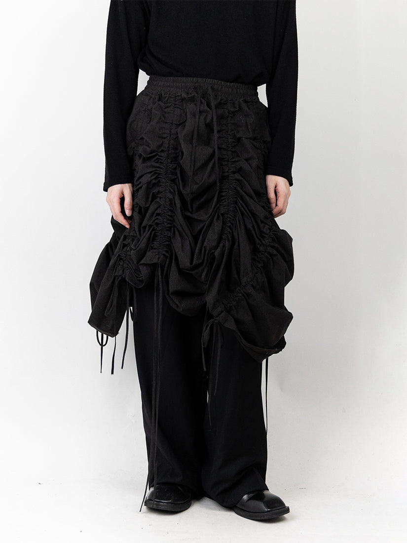 Stretchable Pleated Long Skirt