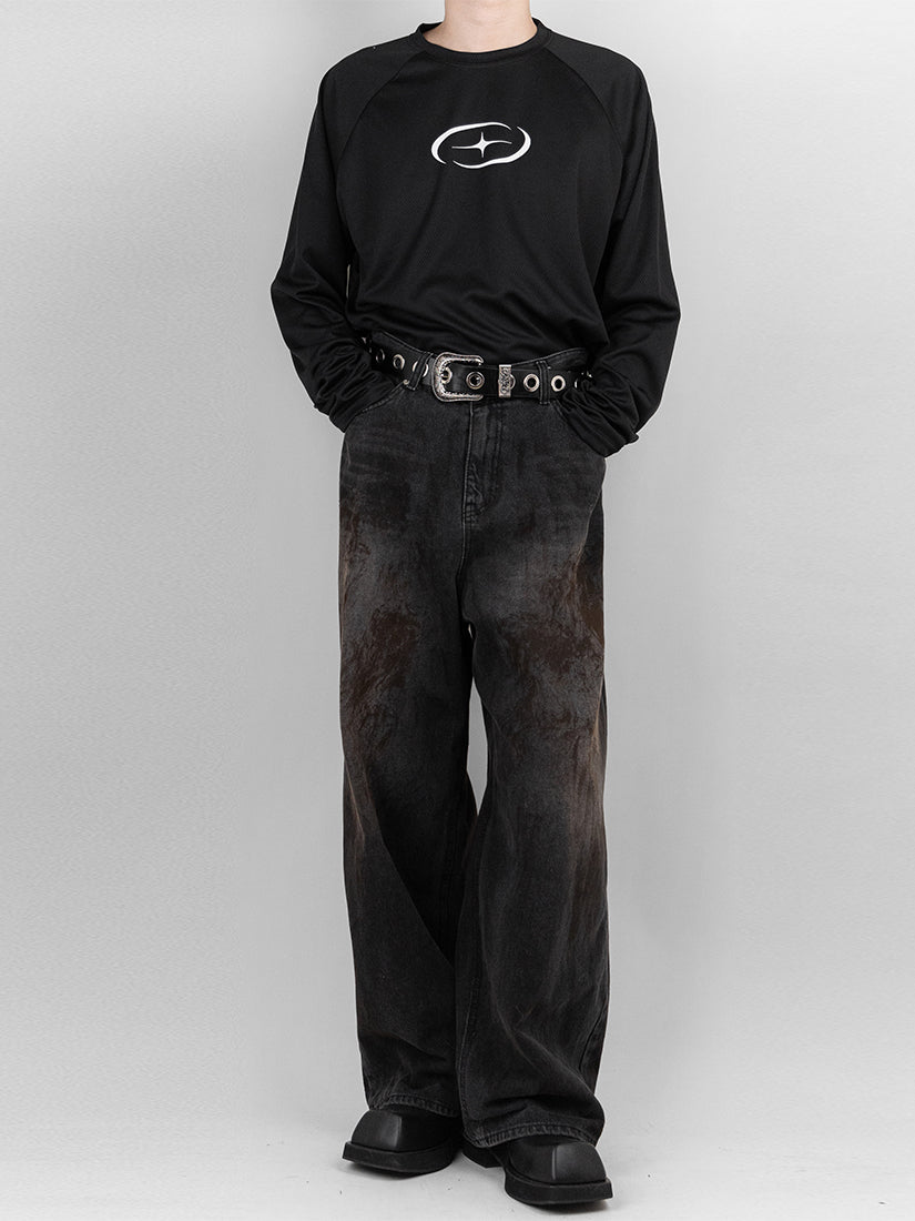 Dirty Wash Over Denim Pants