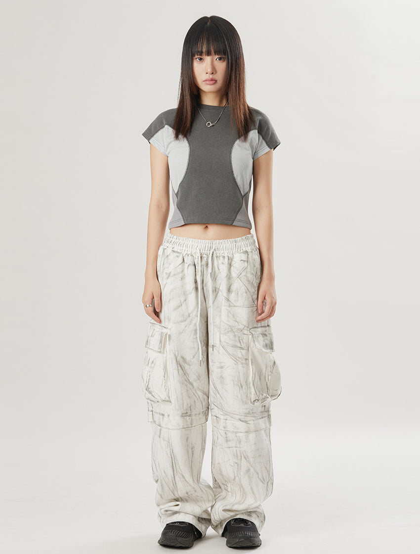Dirty Washed Wide Cargo Pants