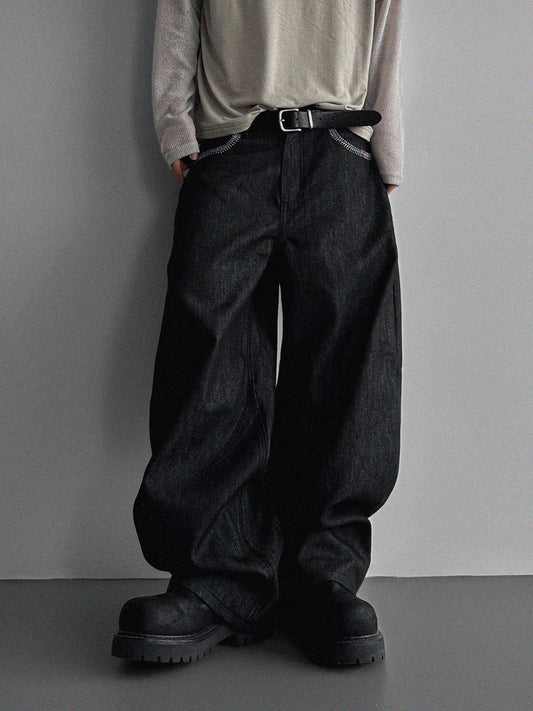 Spider Balloon Denim Pants
