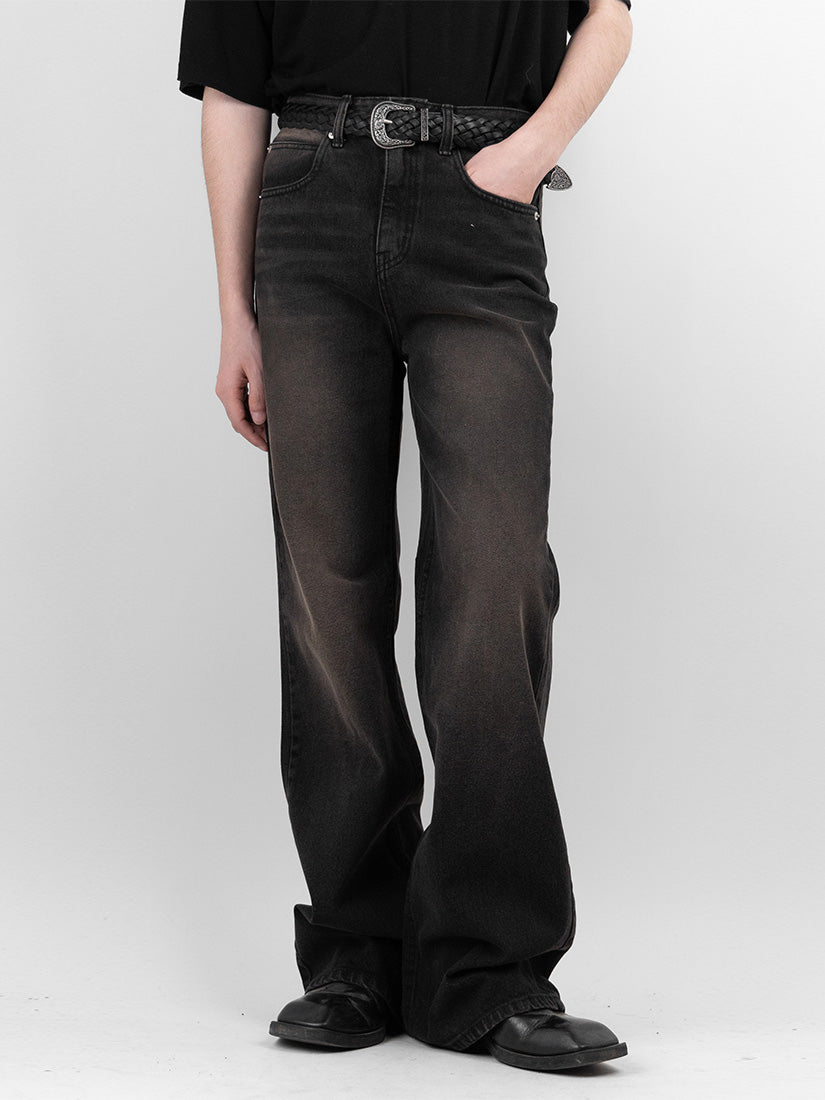 Smokey Washing Wide Denim