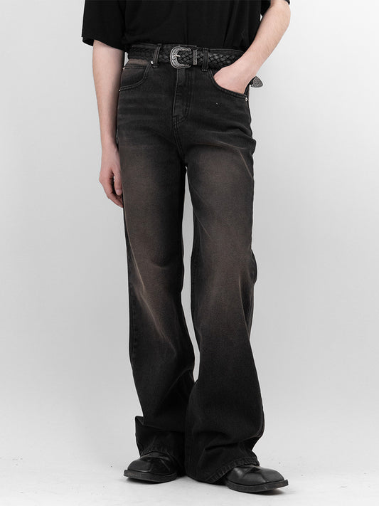 Smokey Washing Wide Denim