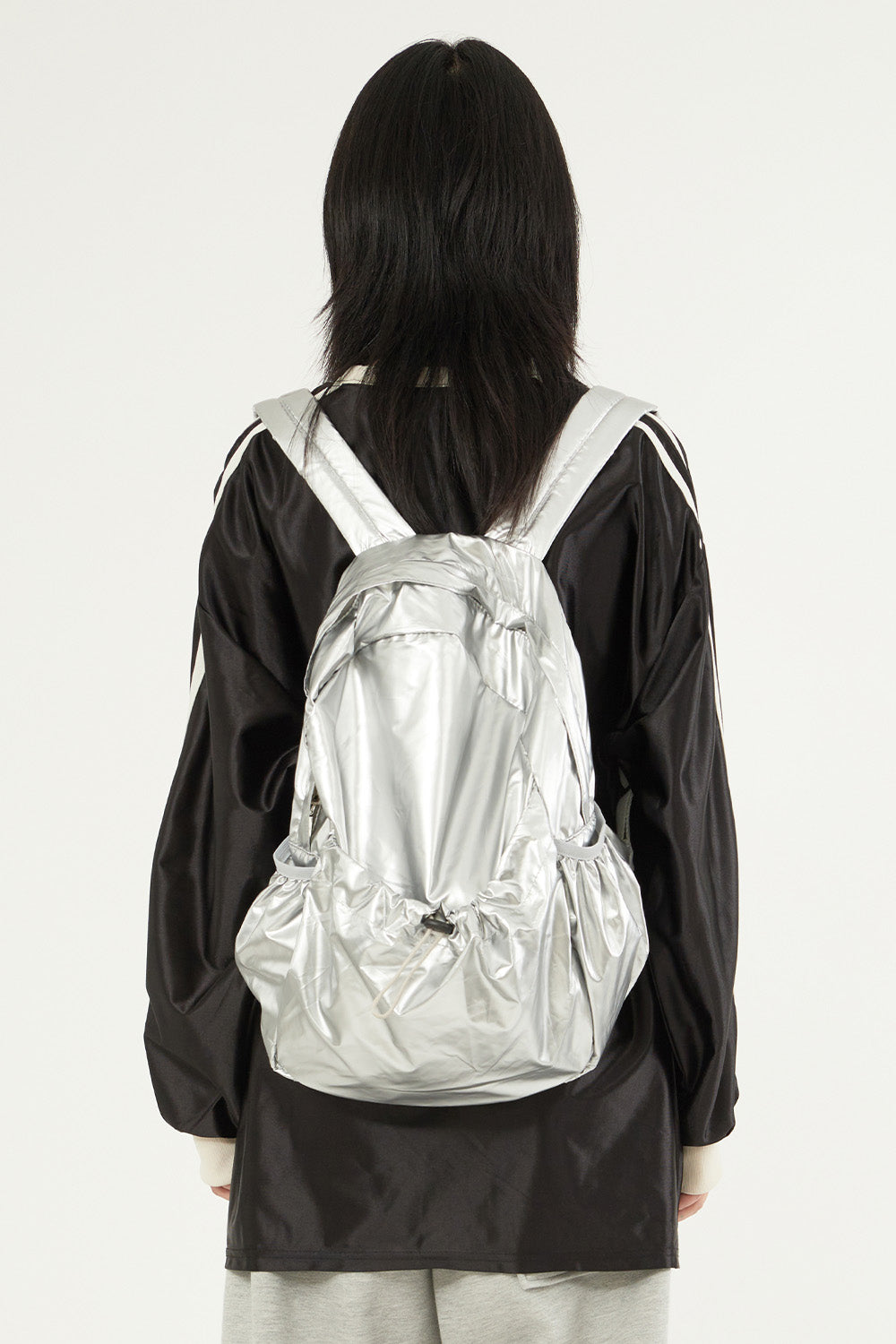Casual Metal Glossy Backpack 