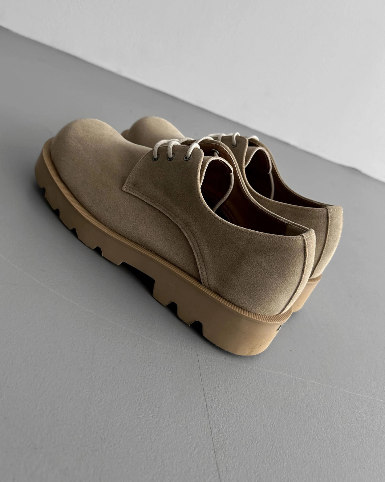 Sand suede loafers