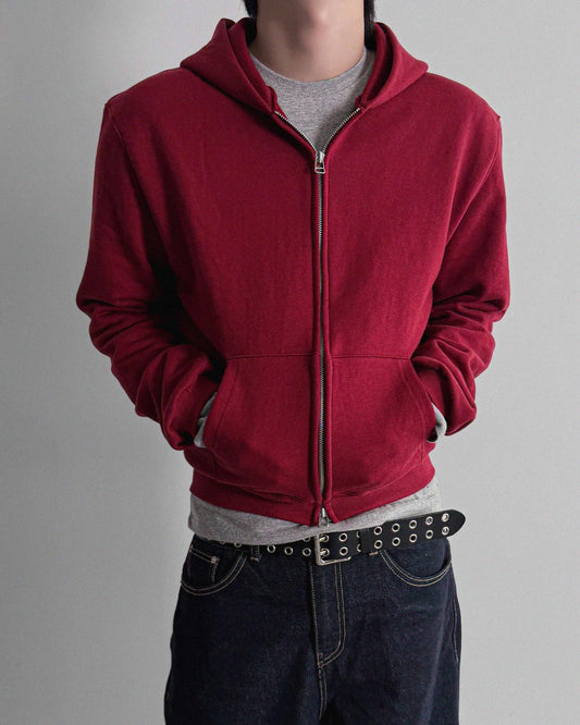 Daily standard crop hood zip-up