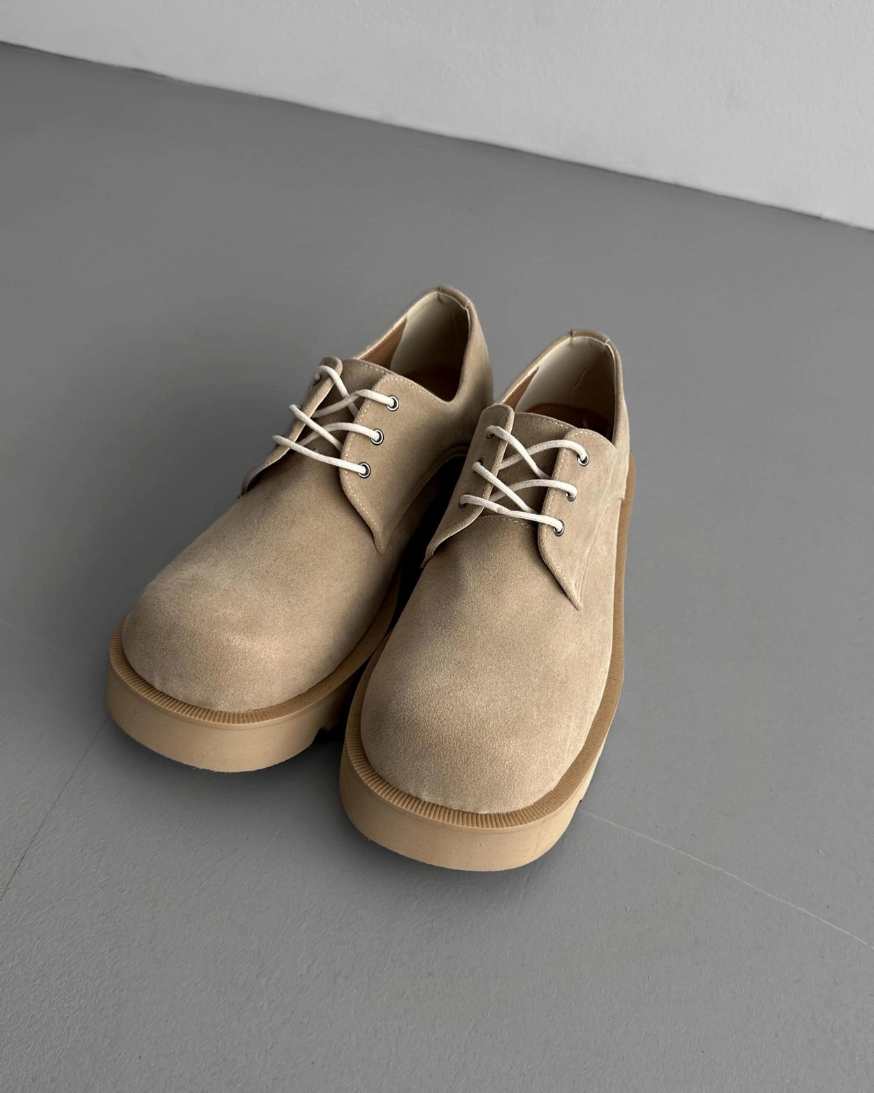 Sand suede loafers