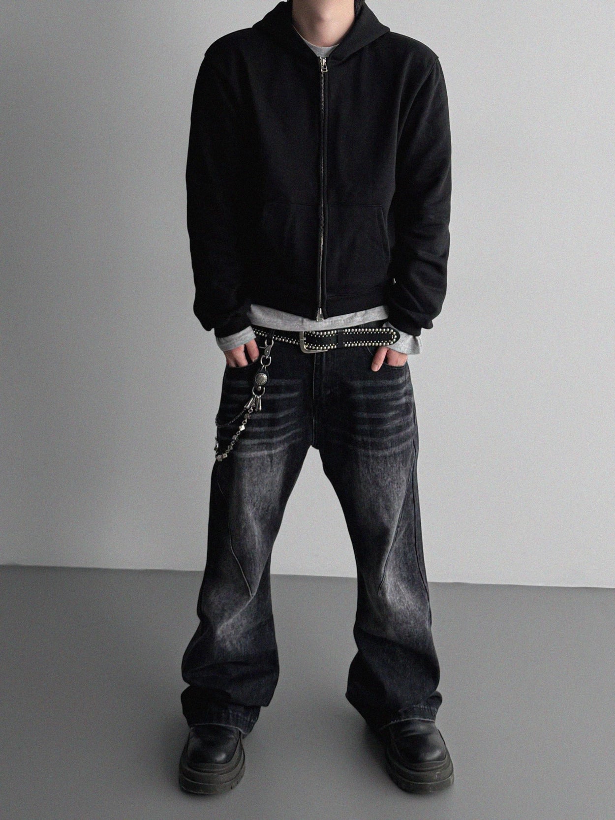 Daily standard crop hood zip-up
