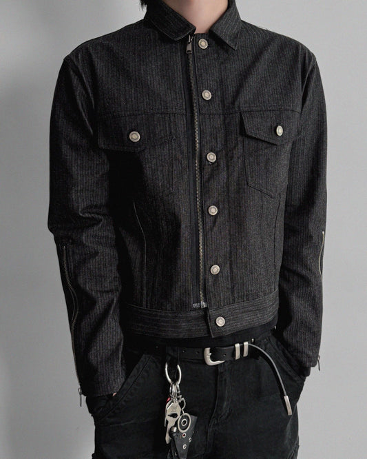 Non fade zipper tracker crop jacket