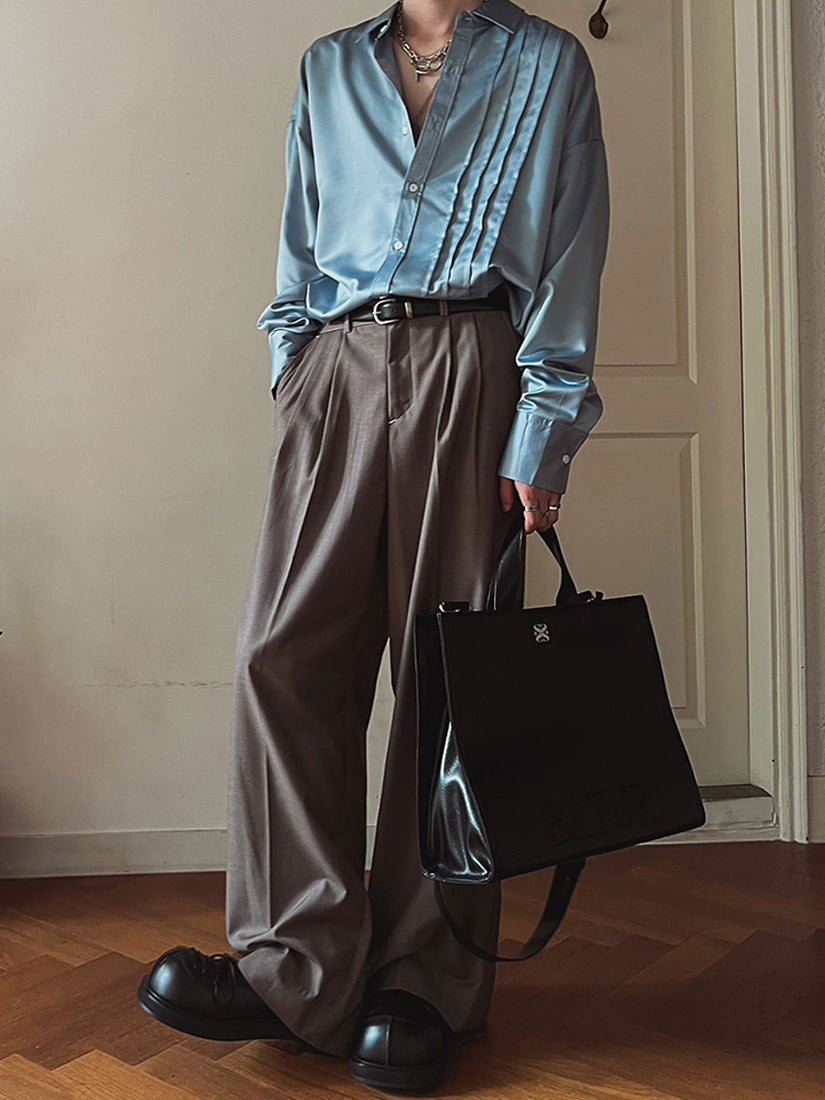 Silky Cuffs Pintuck Shirt
