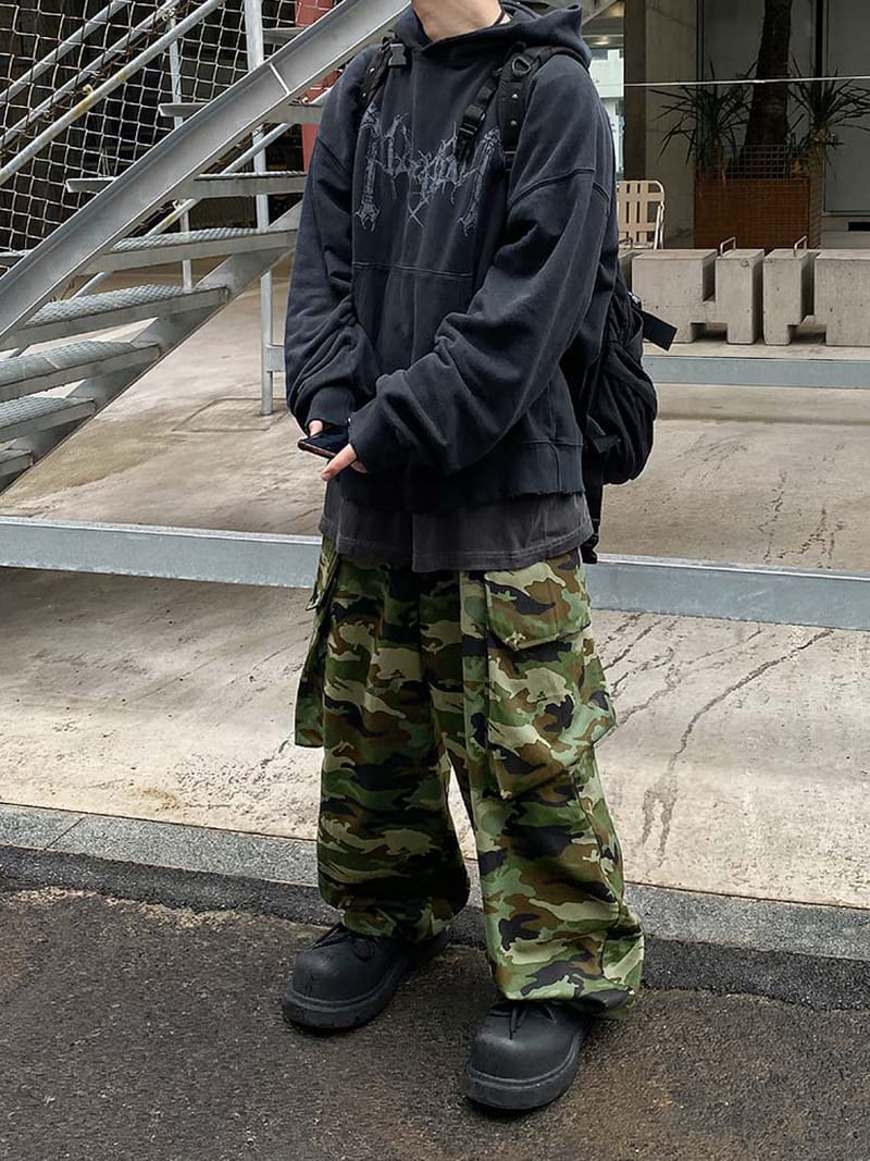 Camo Banding Wide Pants 