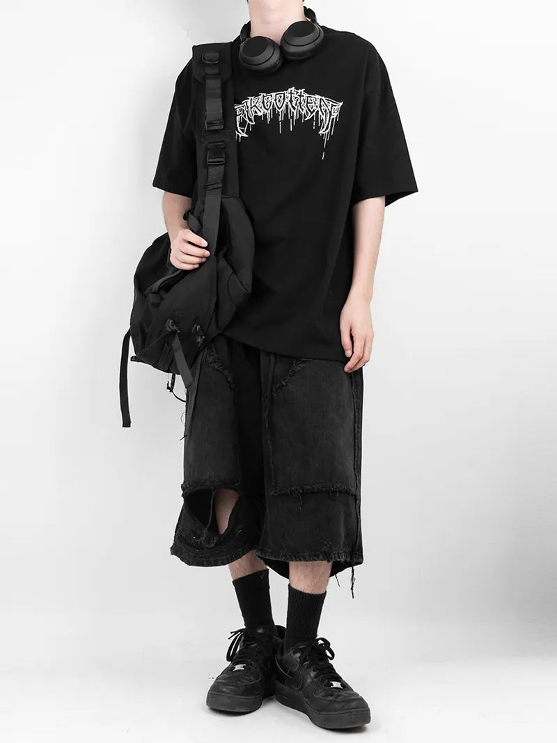 Damage Vintage Black Banding Shorts