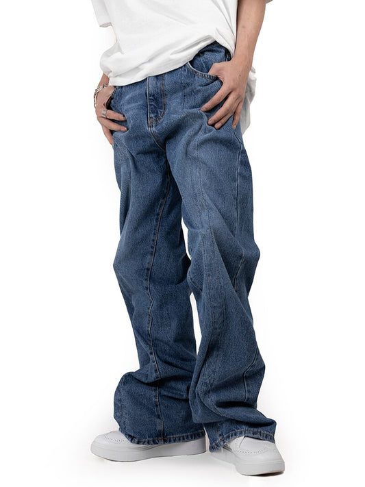 Wire bend full length denim pants 
