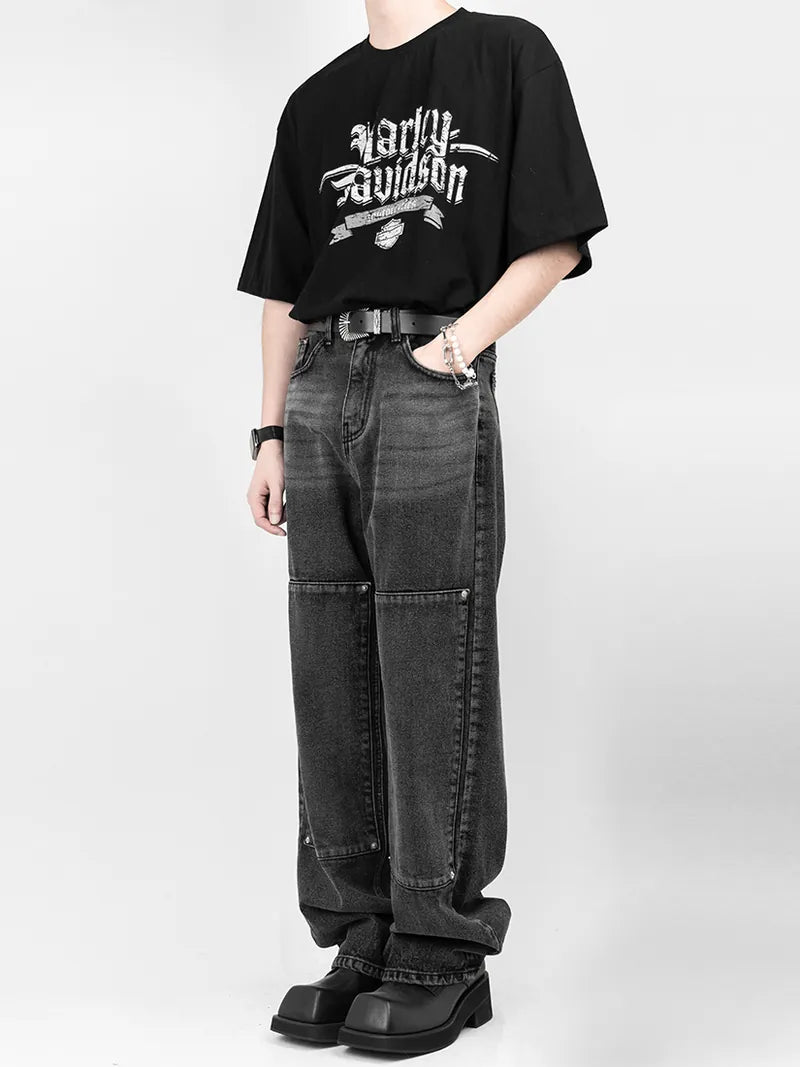 Harley davidson crack print over t-shirt 