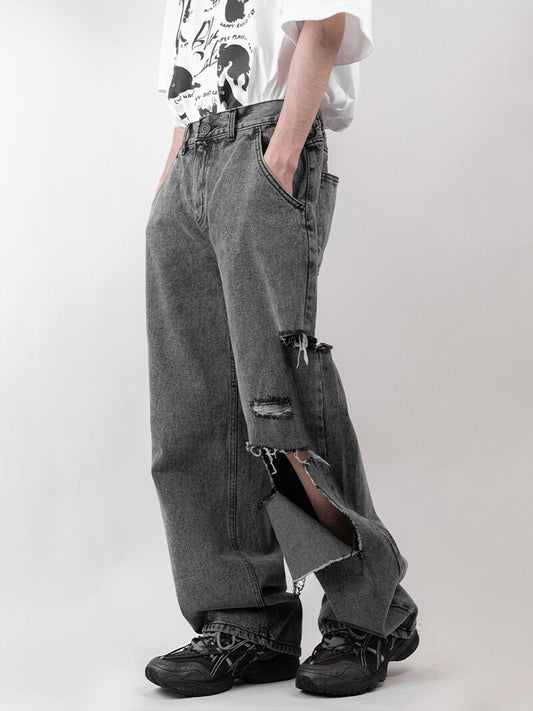 Washing Snow Wide Denim Pants 