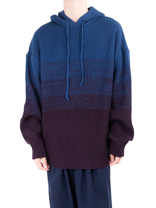 Oversize Gradation Knit Hoody 