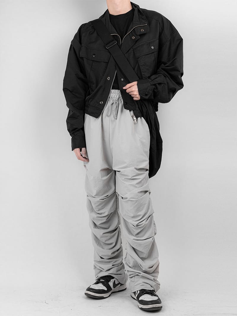 Wrinkle Pin Tuck Banding Pants 