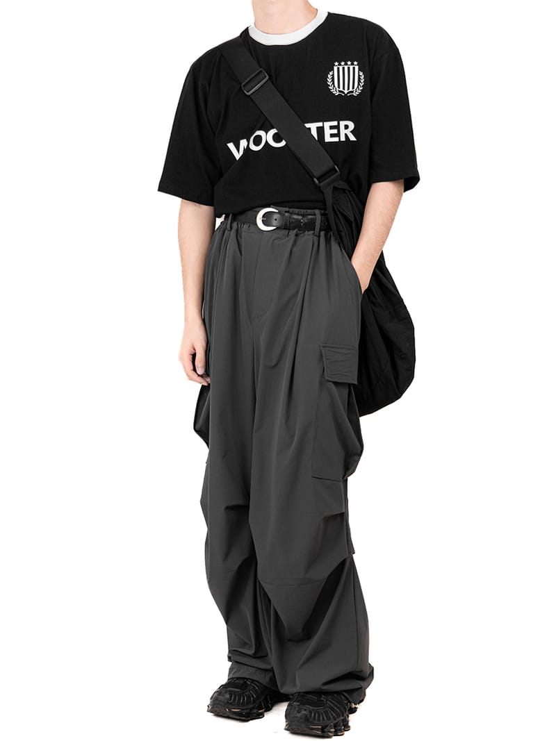 Drawstring Hem Loose Fit Pants