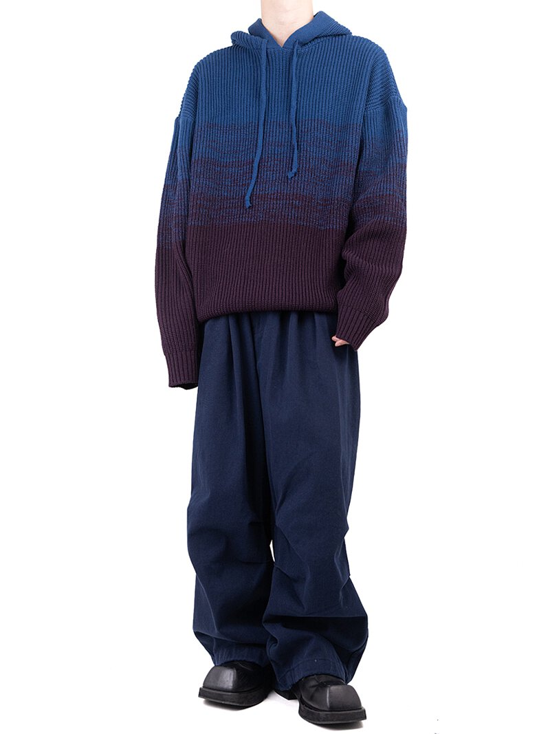 Oversize Gradation Knit Hoody 