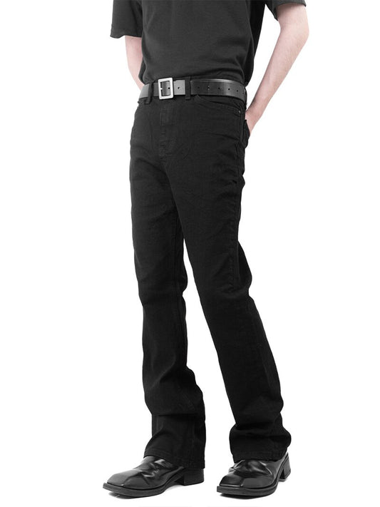 High-Waist Black Boots Cut Jeans 