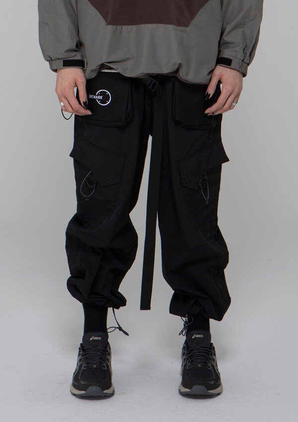 [DE-NAGE]Combat cargo pants Black_0069