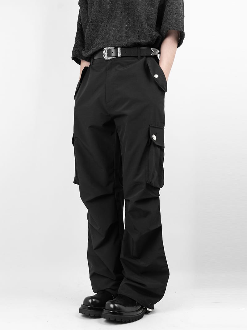 D-ring Big Button Cargo Banding Pants 
