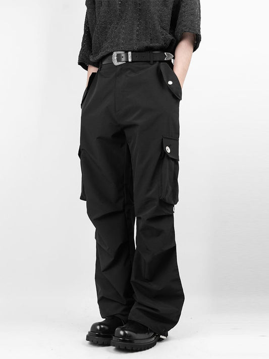 D-ring Big Button Cargo Banding Pants 
