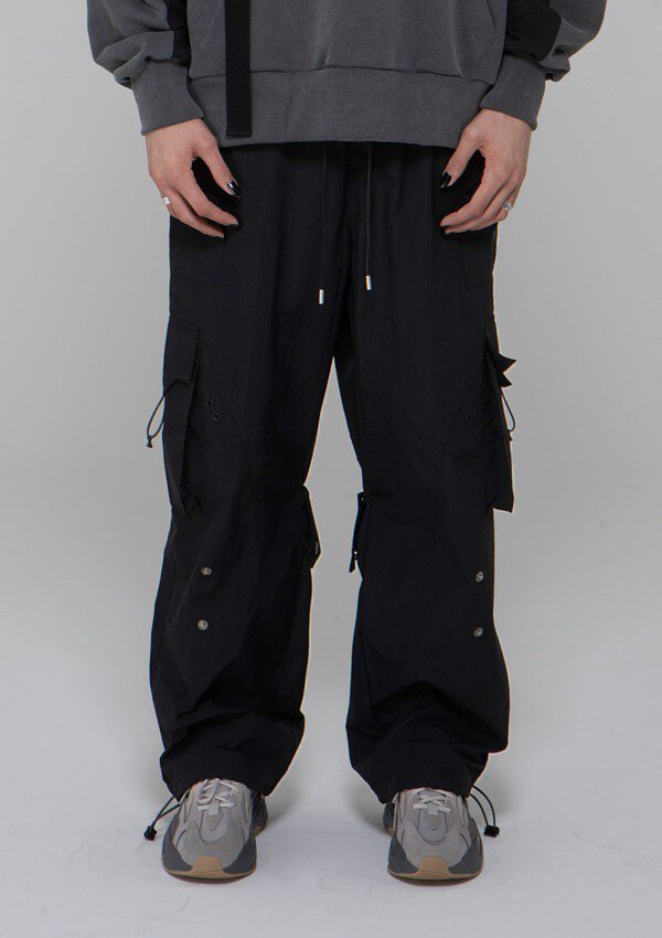 [DE-NAGE]Snap on-off cargo pants Black_0067
