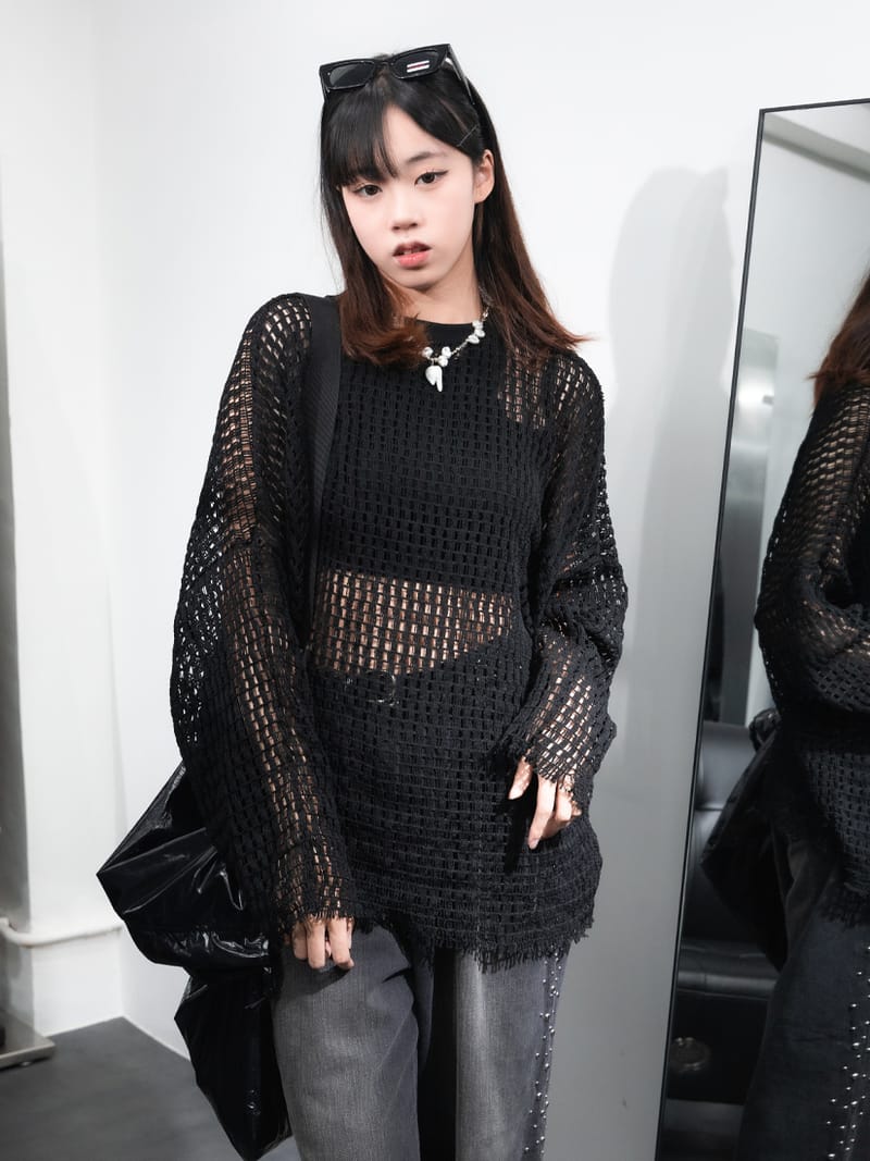 Summer loose fit net knit 