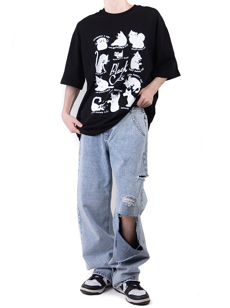 Washing Snow Wide Denim Pants