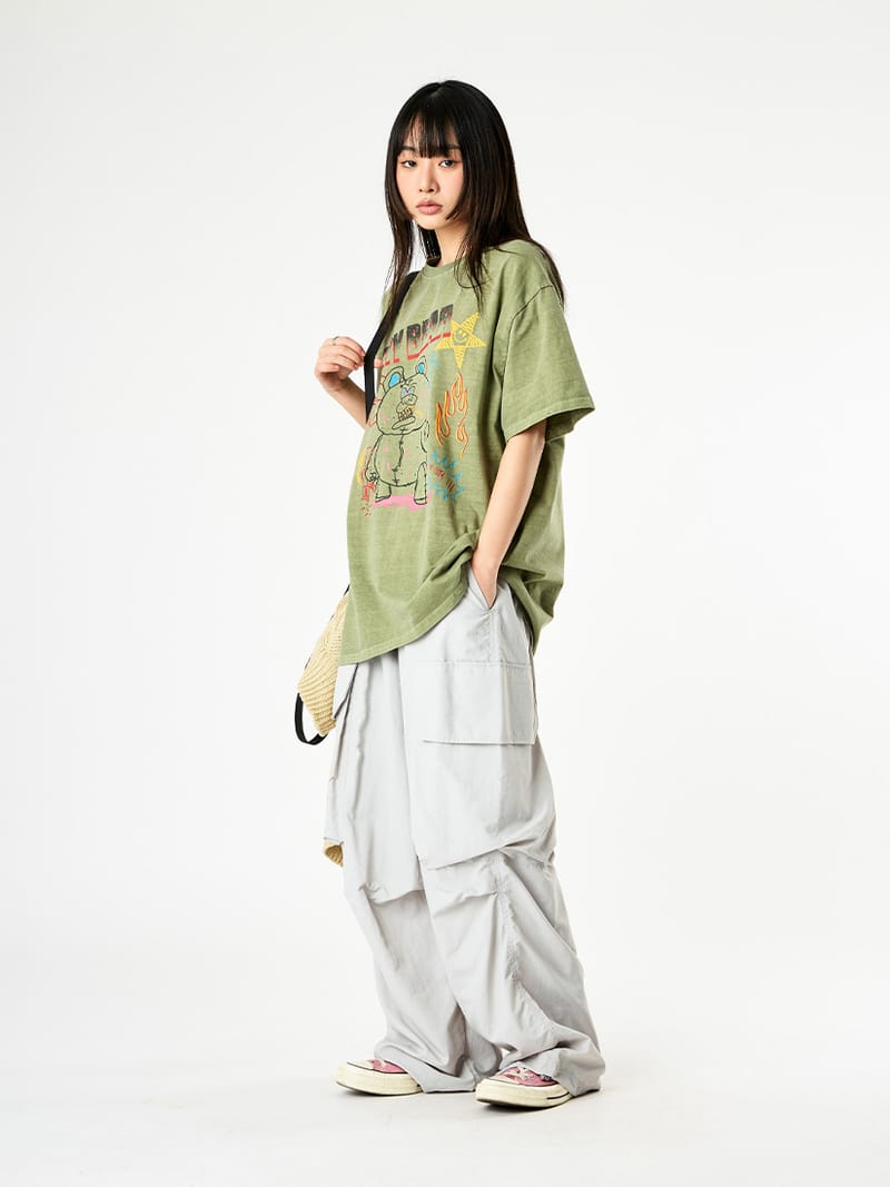 Big cargo balloon wide banding pants 