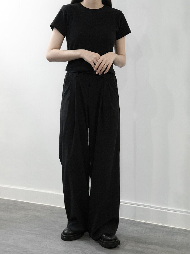 Flared Elastic Slacks