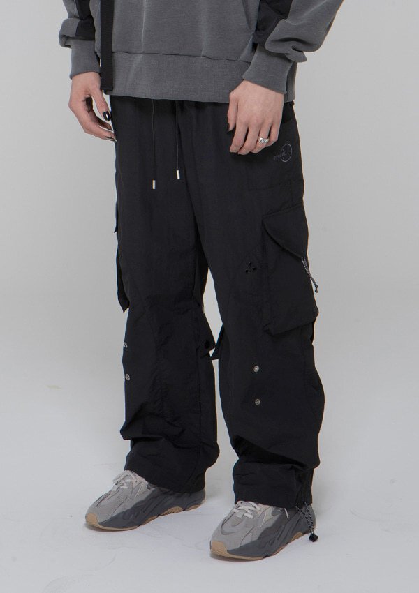 [DE-NAGE]Snap on-off cargo pants Black_0067