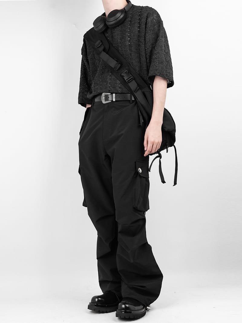 D-ring Big Button Cargo Banding Pants 