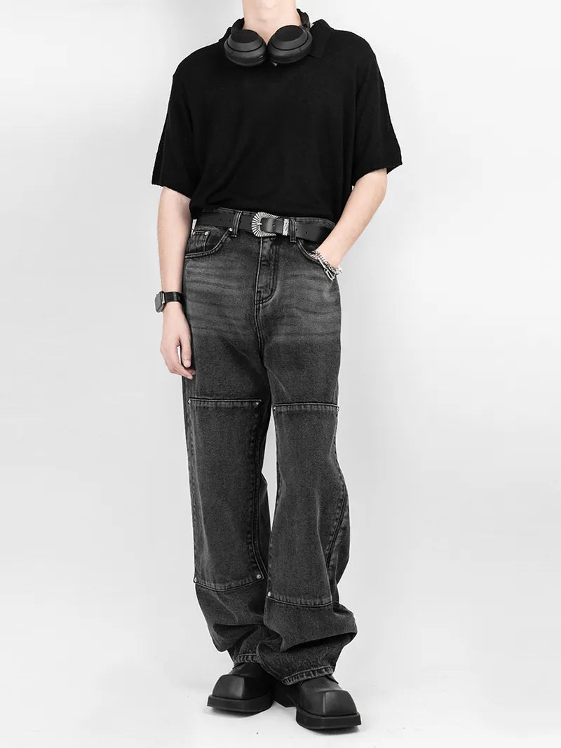 Raglan V-neck Half Sleeves Knit 