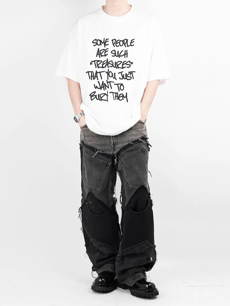 Lrregular Letter T-shirt