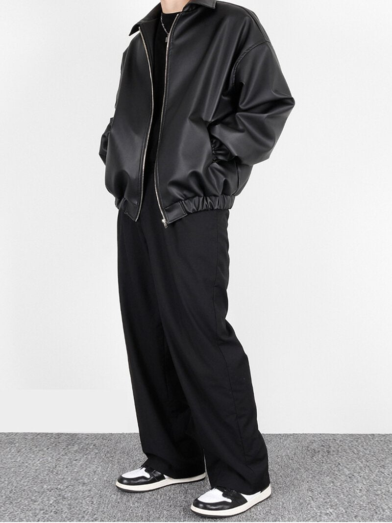 Carly leather balloon jacket